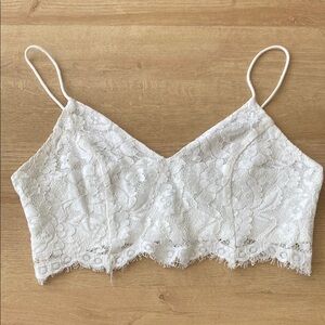 White Lace Crop Top